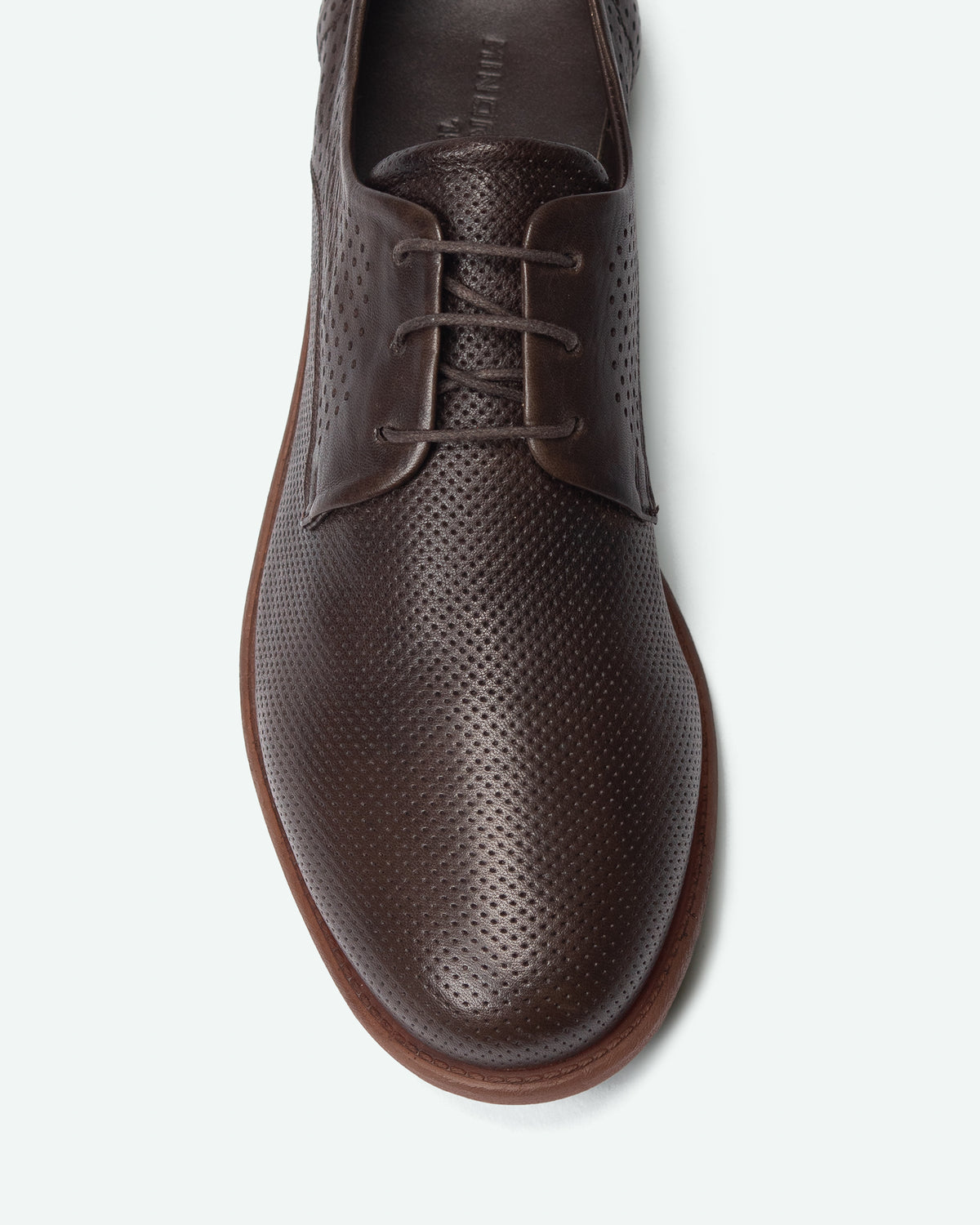 Carona men's derby shoes in leather with perforated upper