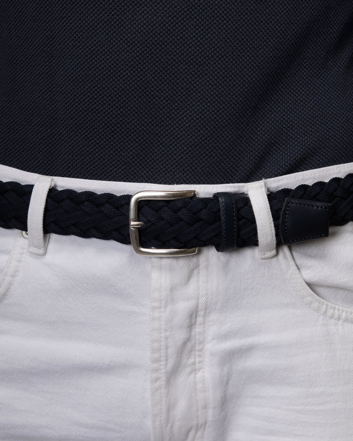 Cintura uomo Imagna elastica intrecciata tinta unita