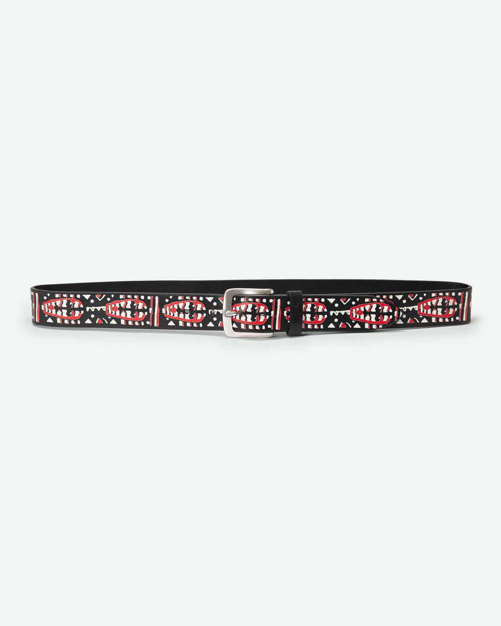 Scalve men's hand-painted leather belt with ethnic motif