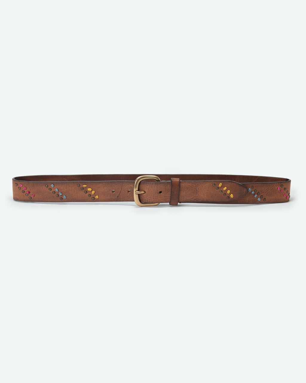 Cintura uomo Cavallina in pelle con borchie e nodi colorati