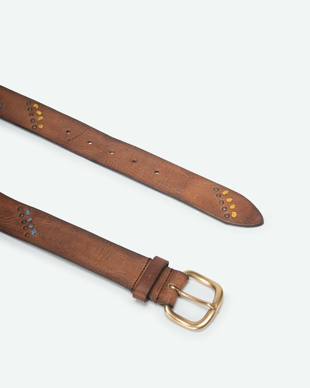 Cintura uomo Cavallina in pelle con borchie e nodi colorati