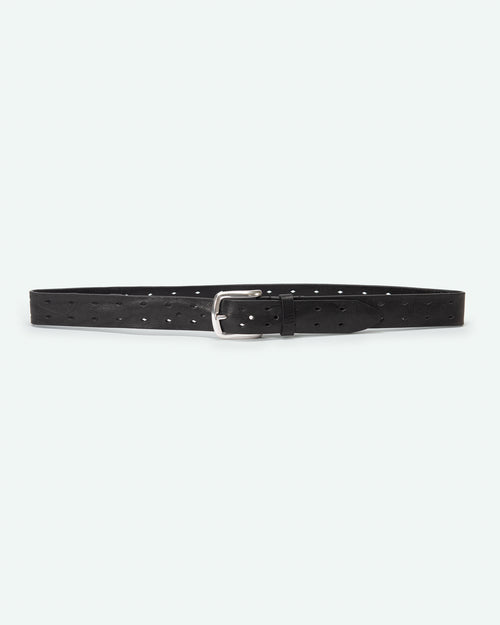 Alben men's belt in diamond-perforated leather