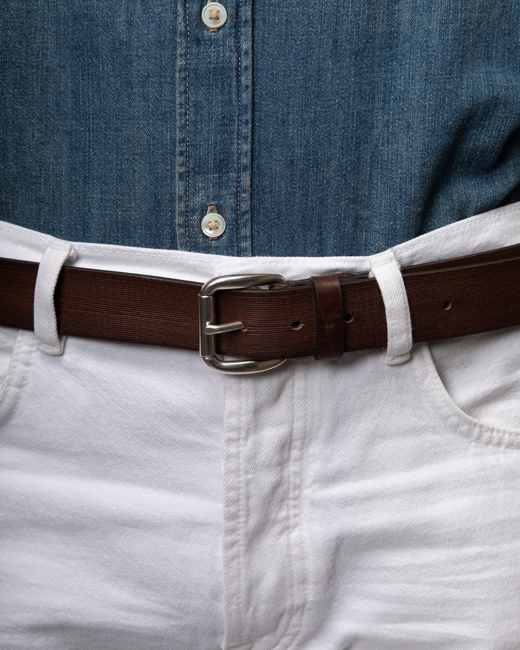 Cintura uomo Redorta in pelle rigata