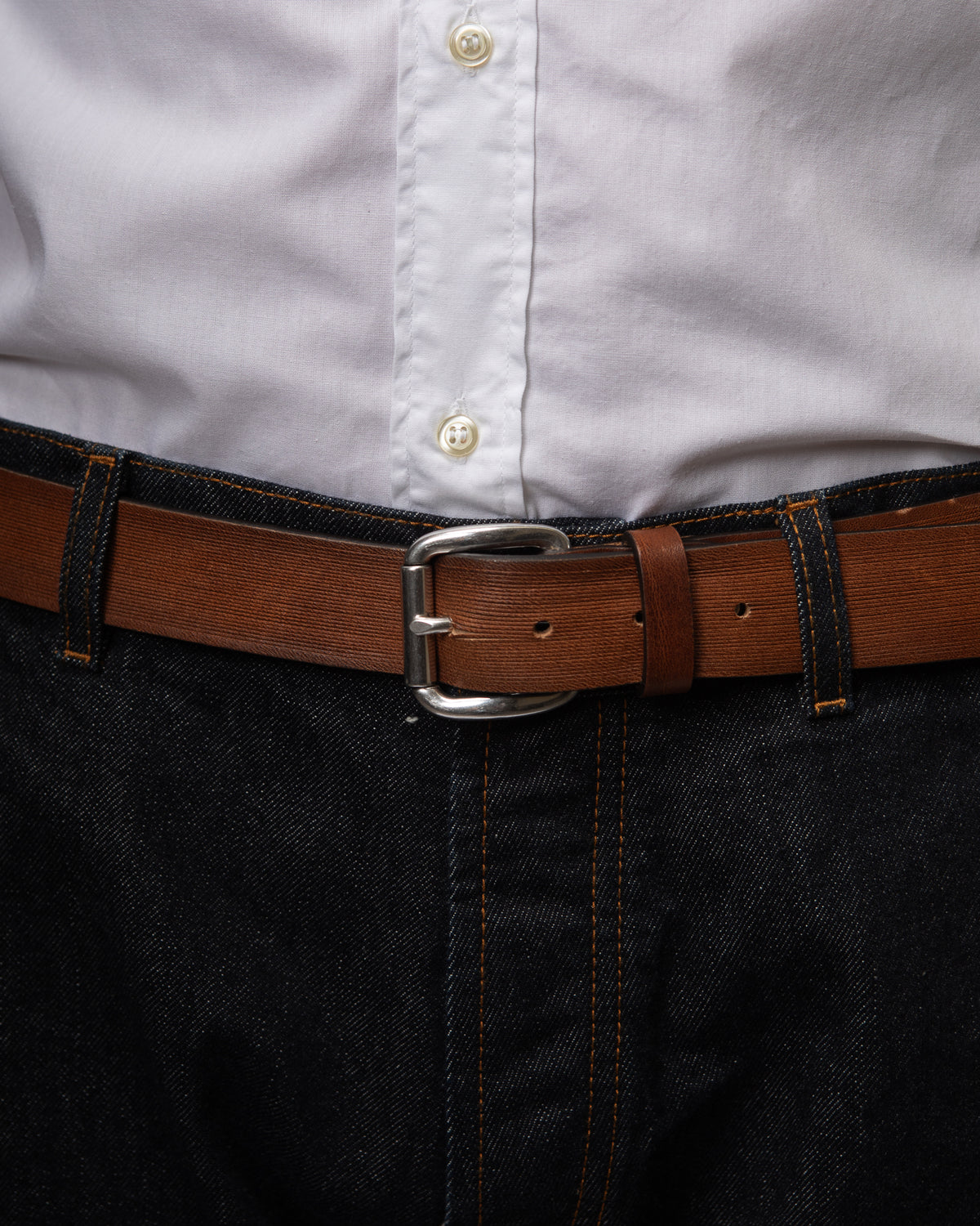 Cintura uomo Redorta in pelle rigata