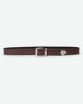 Ferrante men's leather belt with engraved western buckle