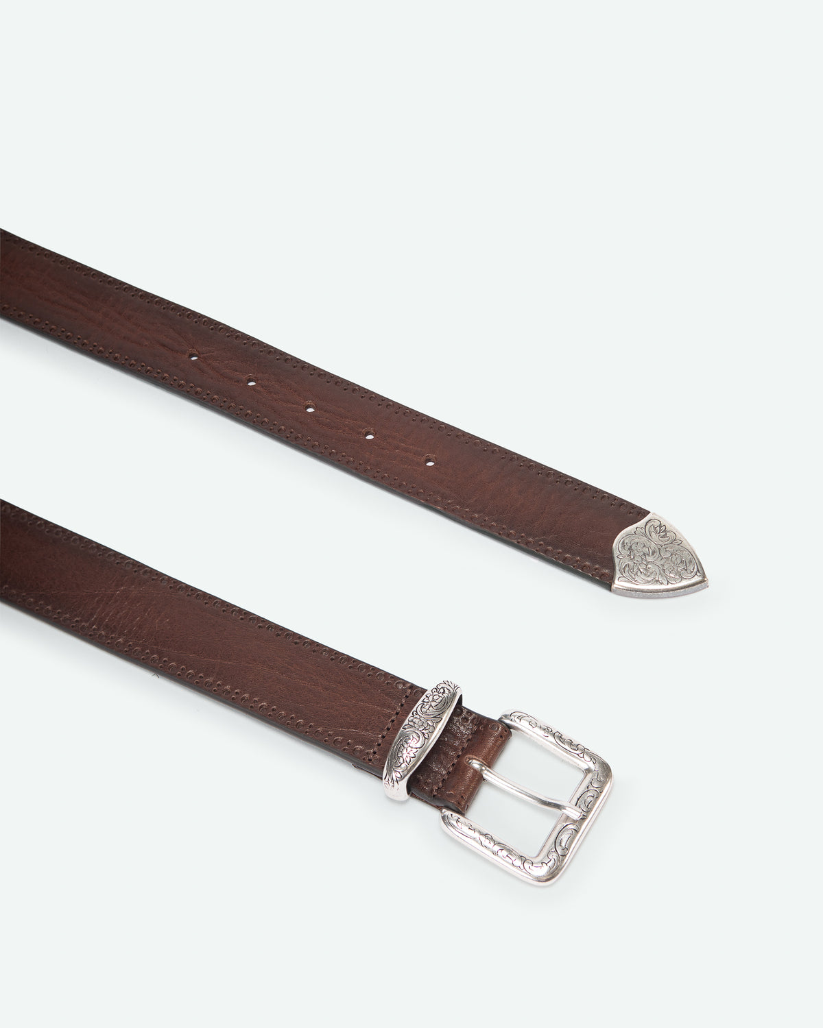Cintura uomo Ferrante in pelle con fibbia western incisa