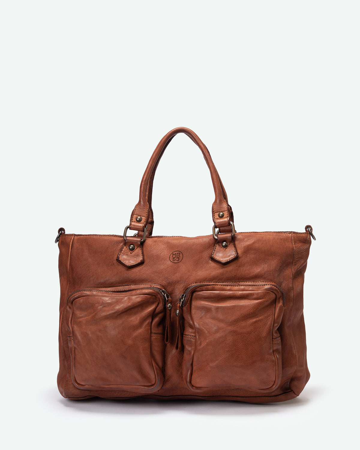 Cornello men's work bag in leather with two pockets