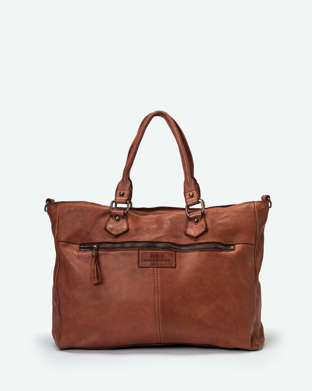 Borsa da lavoro uomo Cornello in pelle con due tasche