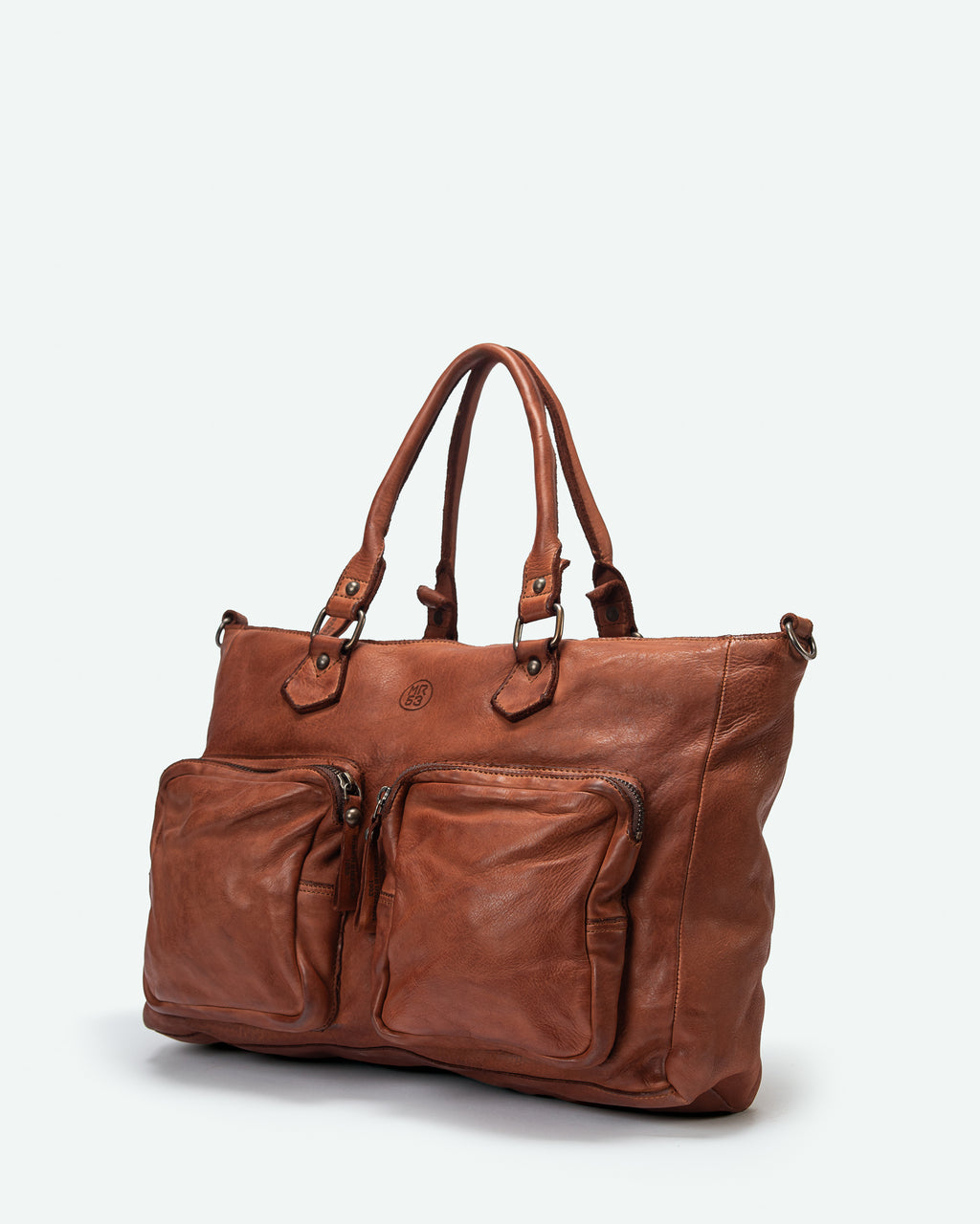 Borsa da lavoro uomo Cornello in pelle con due tasche