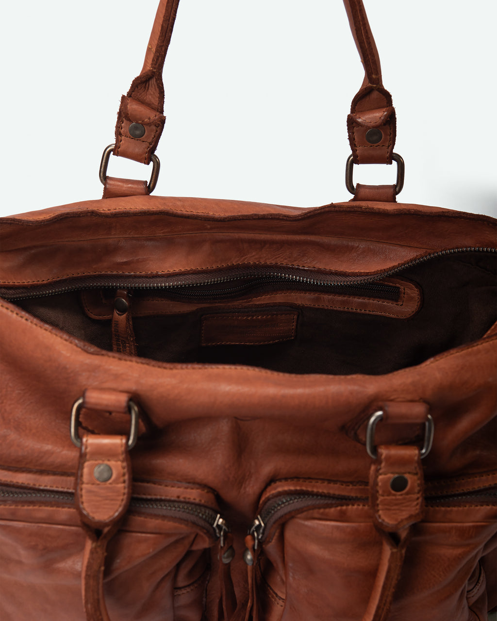 Borsa da lavoro uomo Cornello in pelle con due tasche