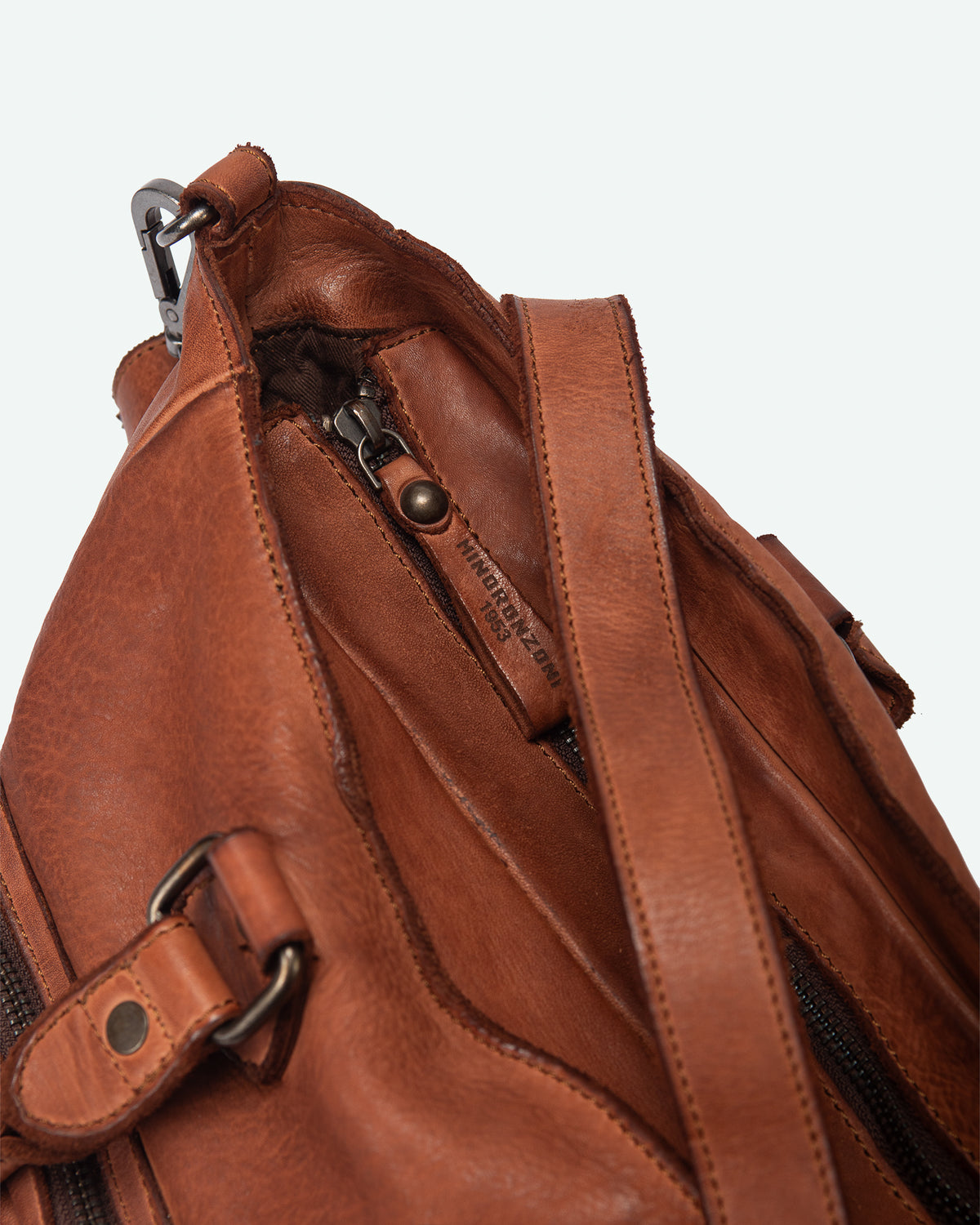 Cornello men's work bag in leather with two pockets