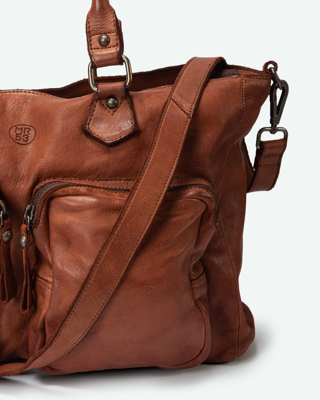 Borsa da lavoro uomo Cornello in pelle con due tasche