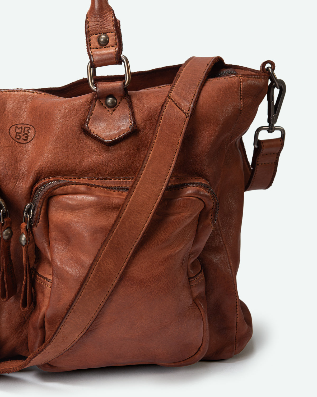 Borsa da lavoro uomo Cornello in pelle con due tasche