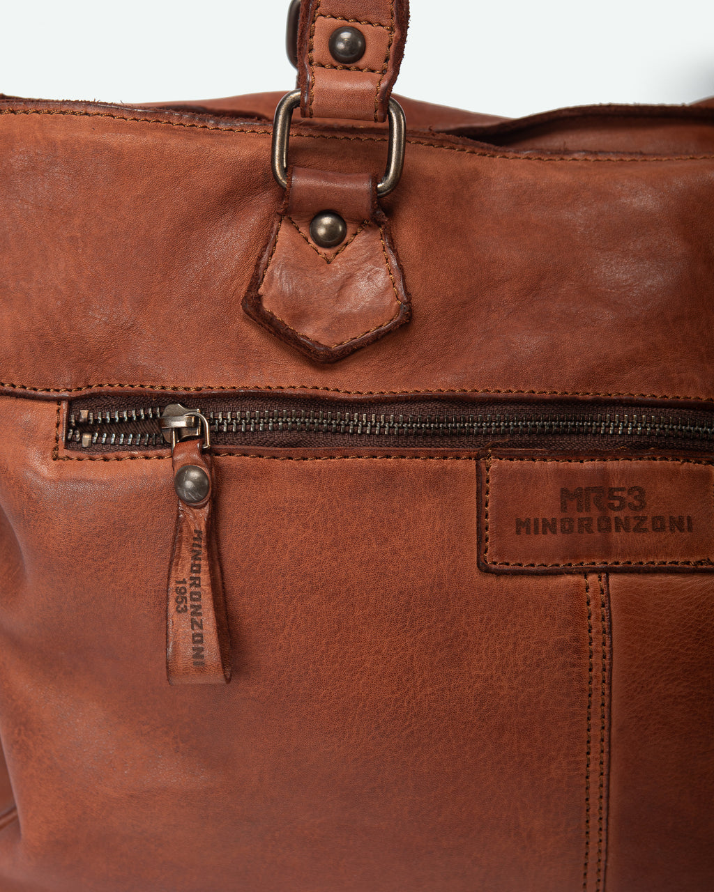 Borsa da lavoro uomo Cornello in pelle con due tasche