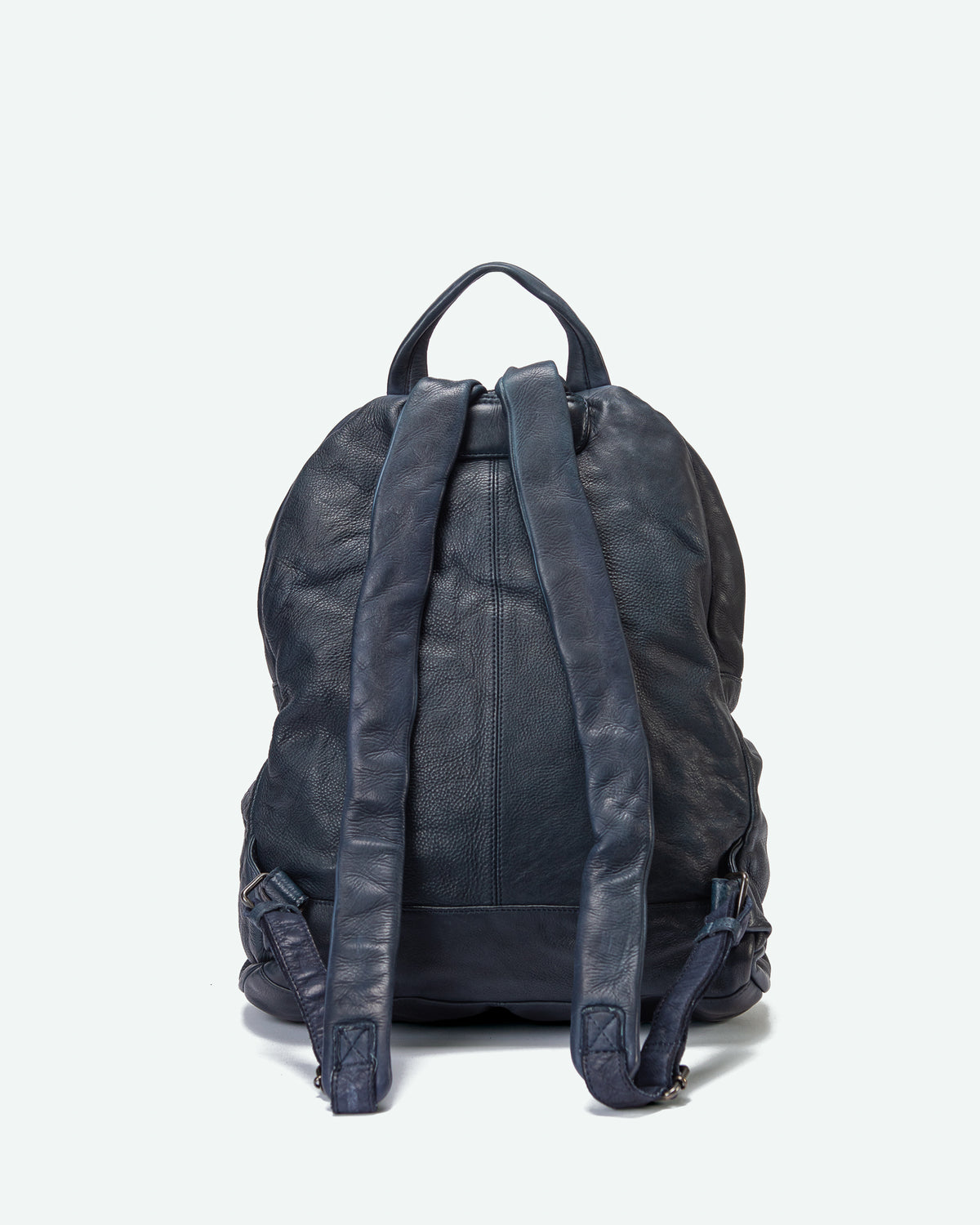 Clusone men's leather backpack with woven pocket