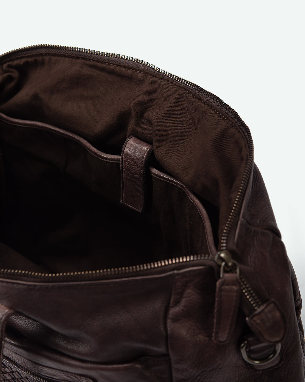 Borsa da lavoro uomo Almenno in pelle con tasca intrecciata