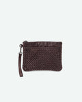 Pochette uomo Selvino in pelle con tasca intrecciata