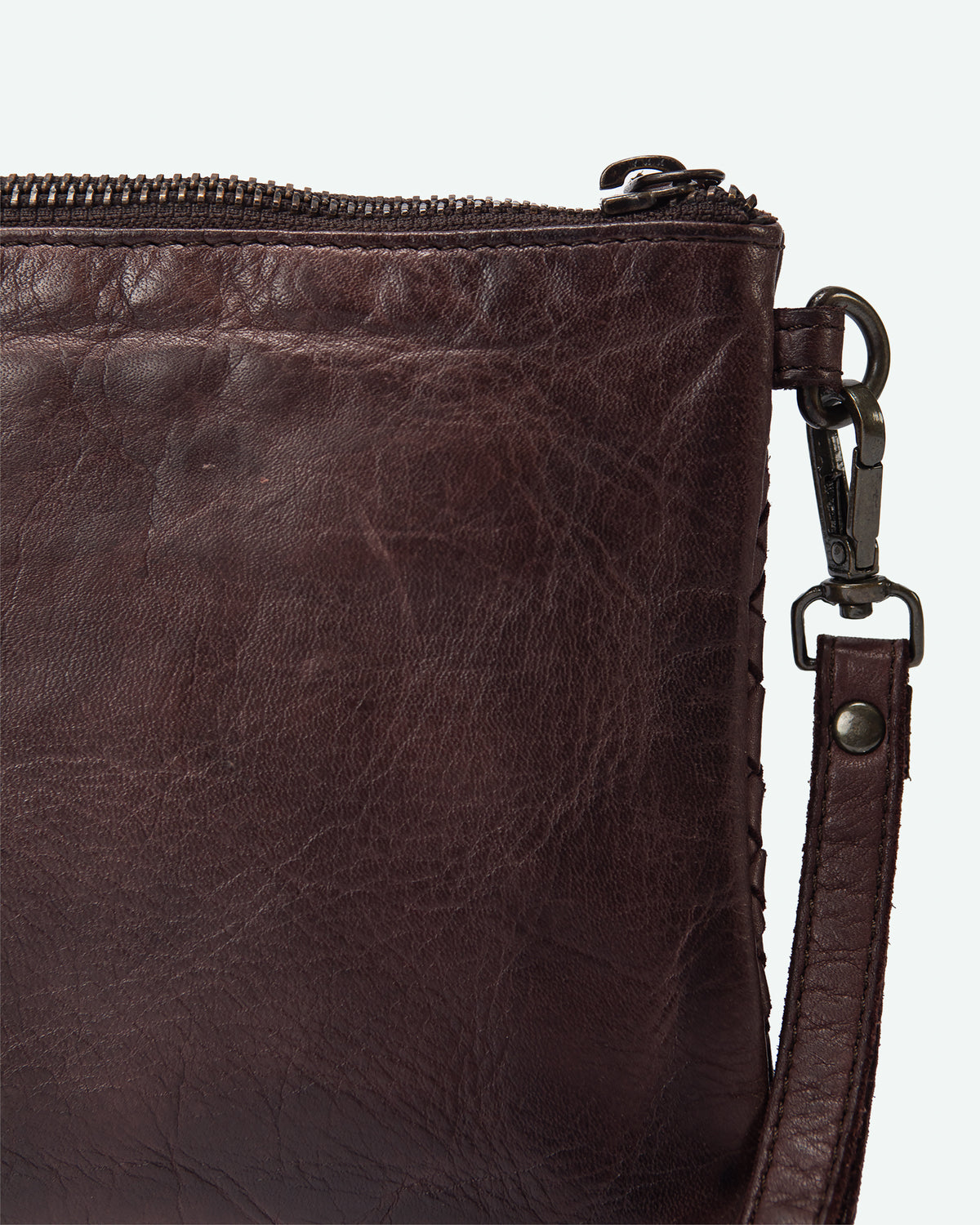 Pochette uomo Selvino in pelle con tasca intrecciata