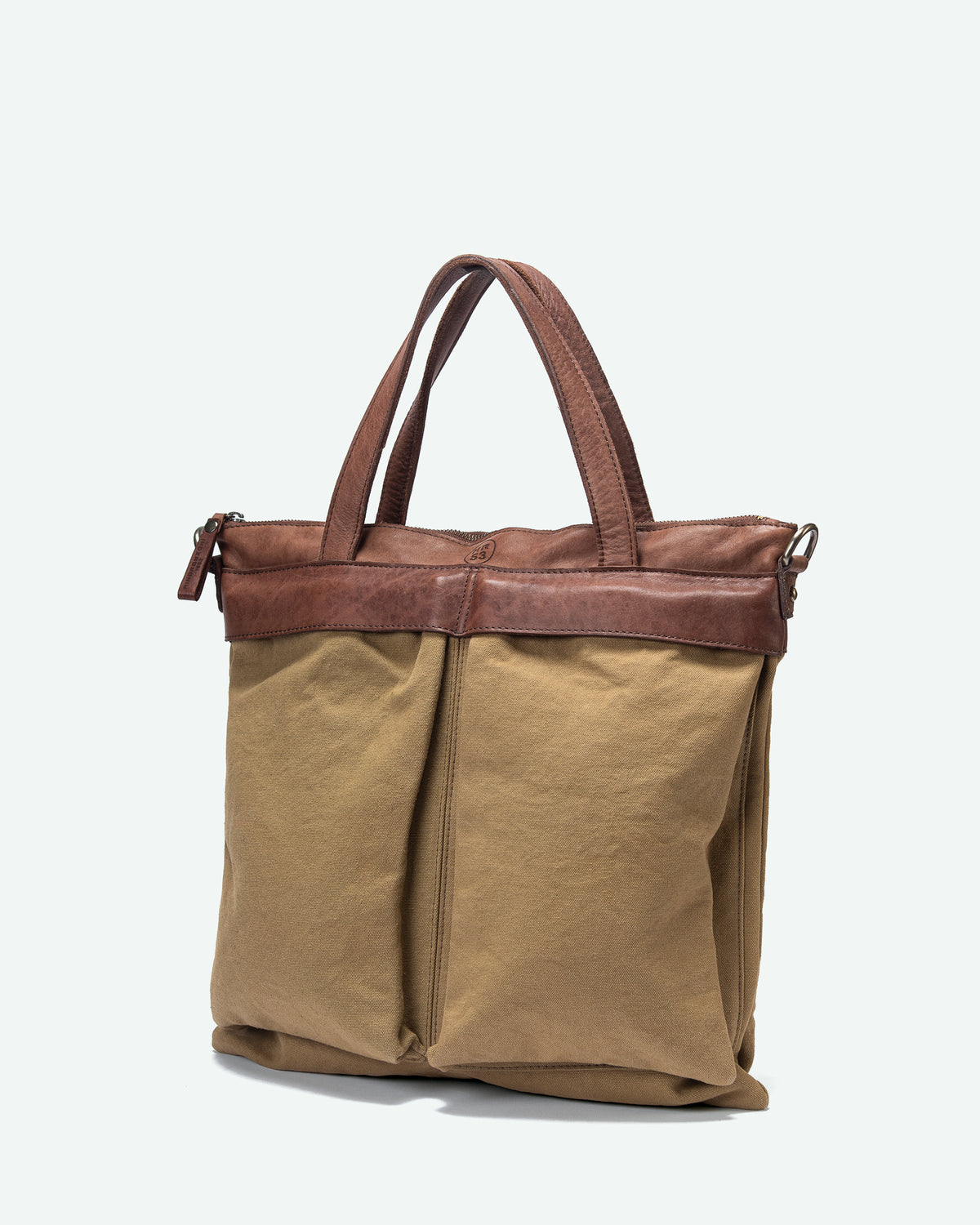 Shopping bag uomo Lovere in canvas e pelle