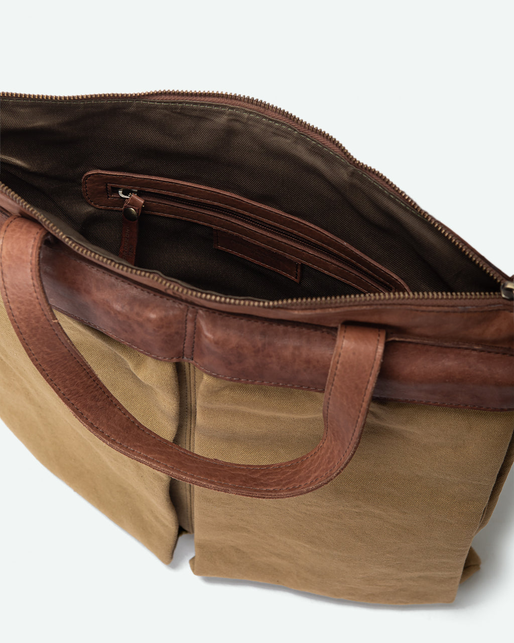 Shopping bag uomo Lovere in canvas e pelle