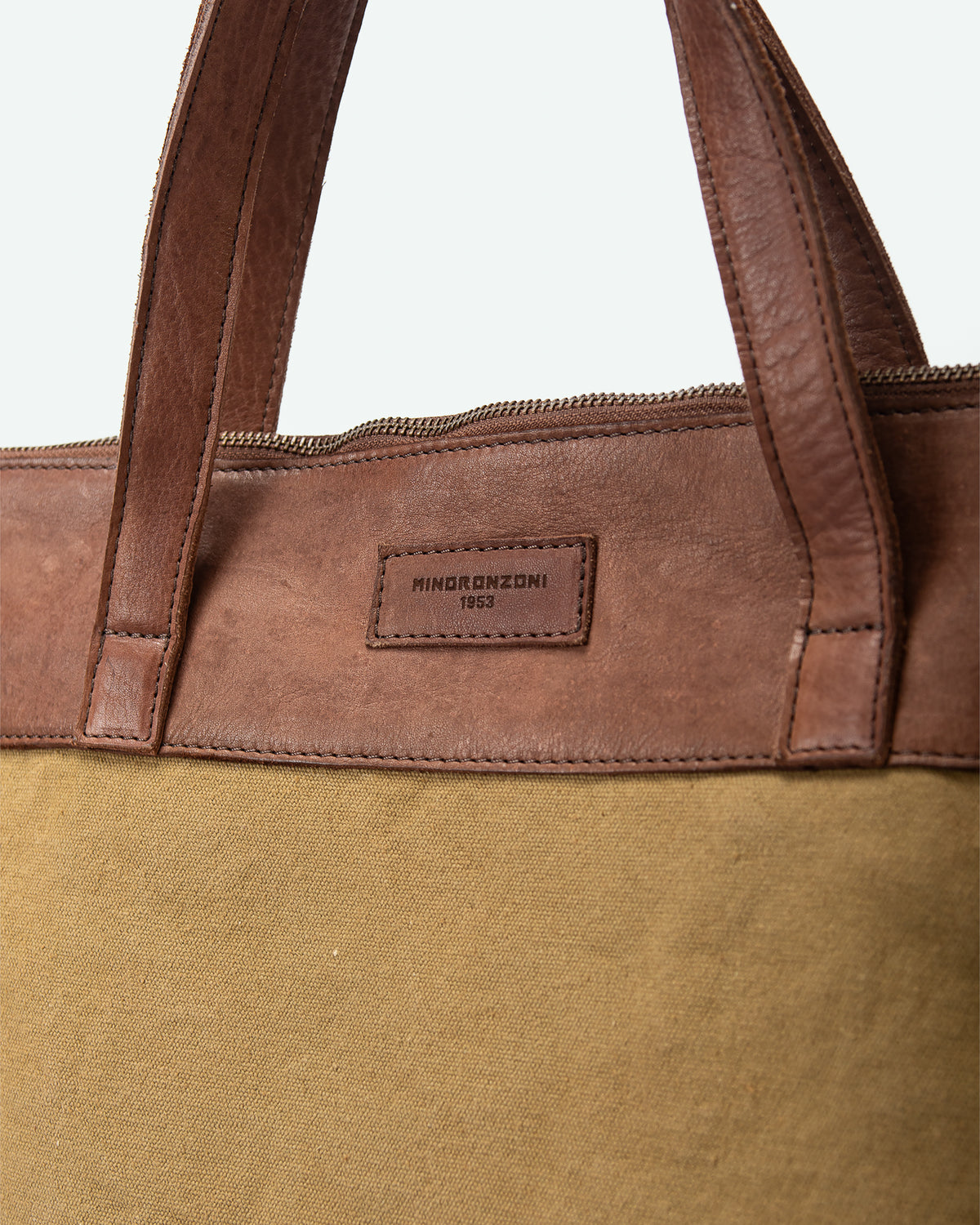 Lovere men's shopping bag in canvas and leather