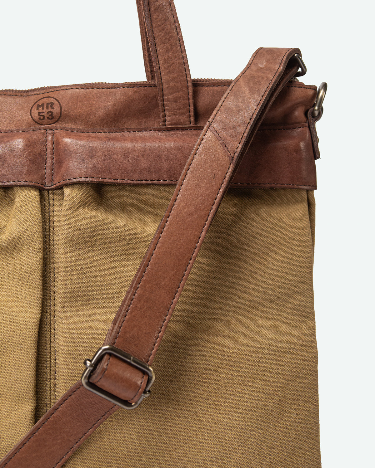 Shopping bag uomo Lovere in canvas e pelle