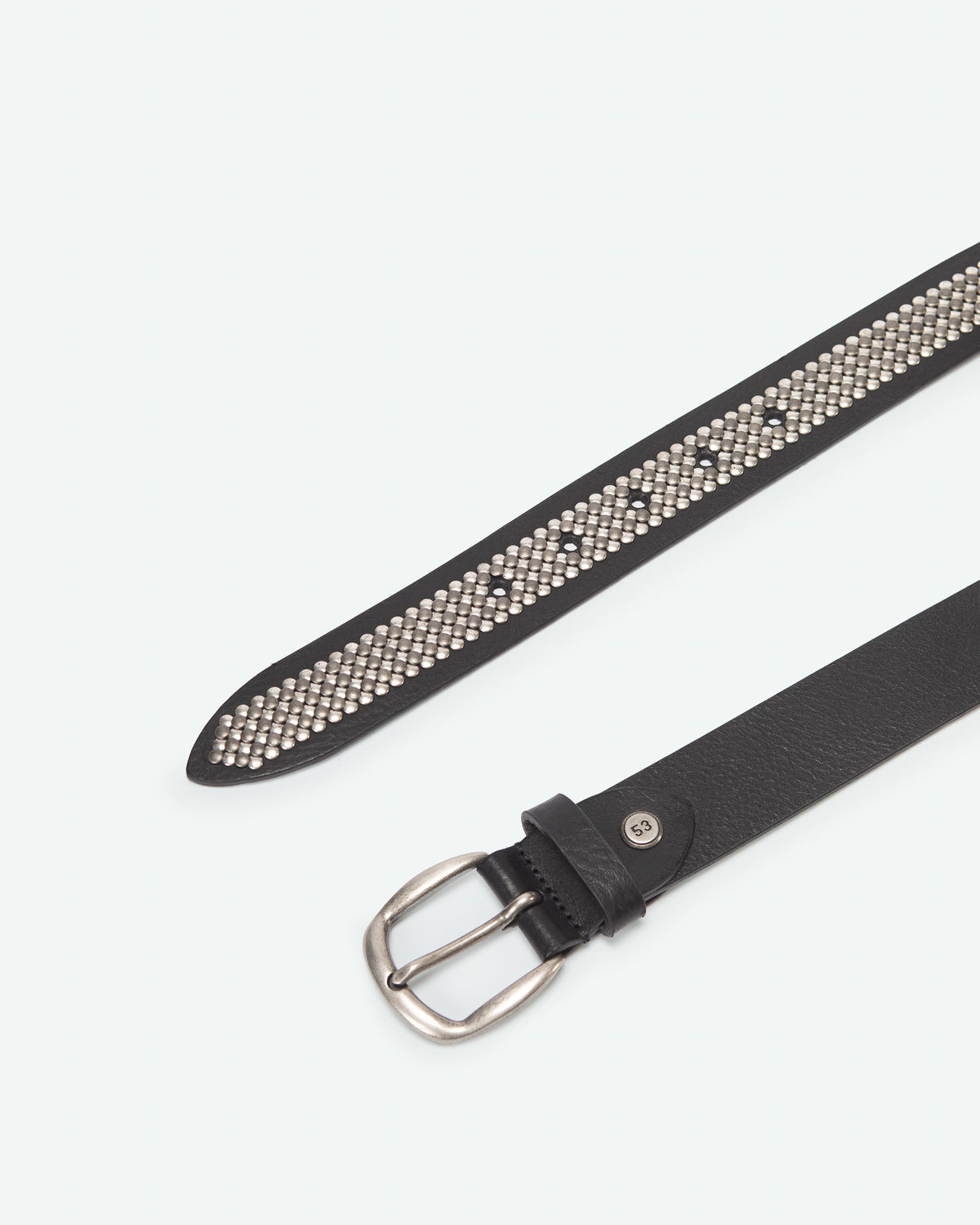 Cintura uomo Ubione in pelle con rivetti sulla punta