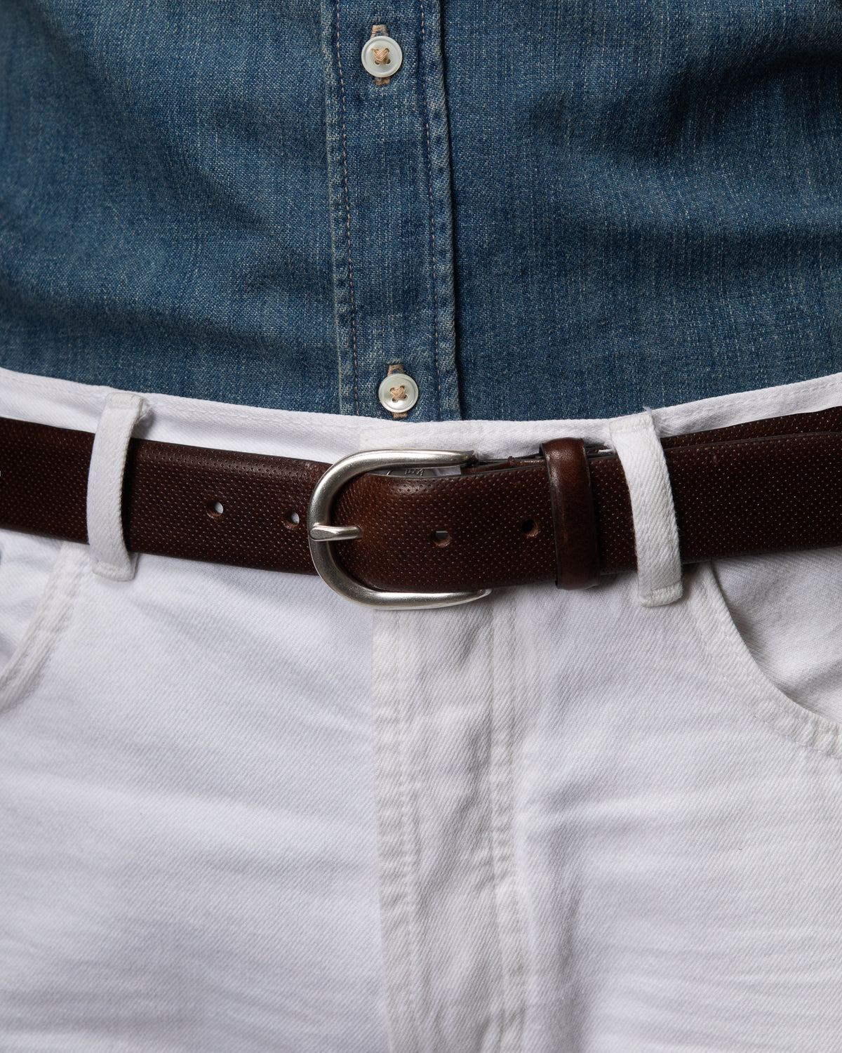 Cintura uomo Corno in pelle micro-goffrata