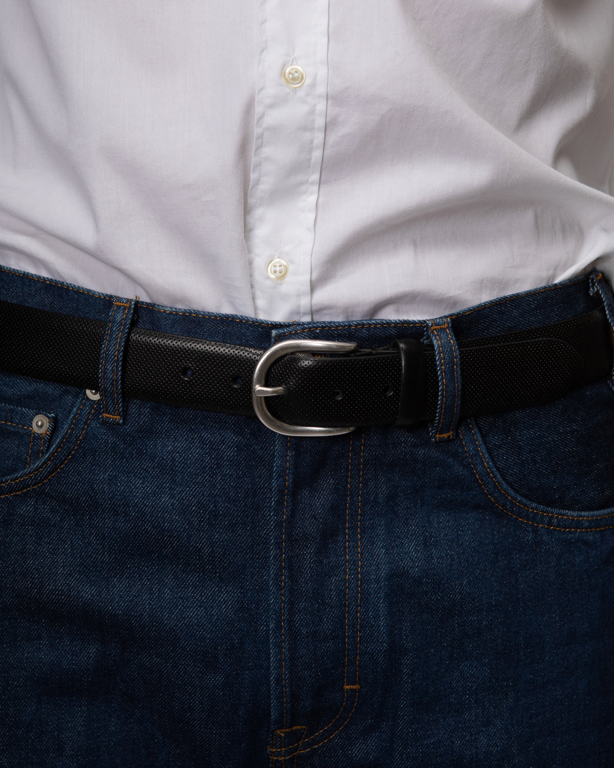 Cintura uomo Corno in pelle micro-goffrata