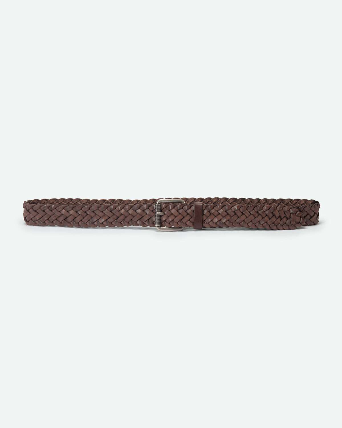 Serio men's belt in woven leather, vintage finish