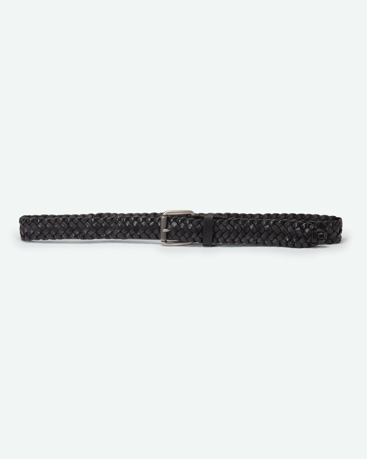 Serio men's belt in woven leather, vintage finish